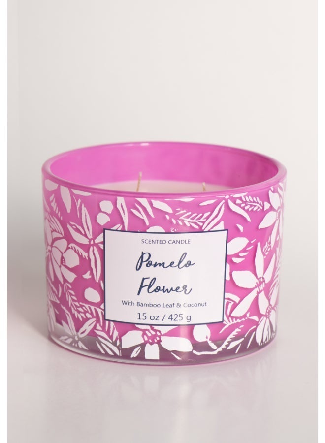 IRIS CELESTE Pomelo Print Jar Candle 425grams - 3 wick Scented candle 15oz  | 50 hrs burn-time | Perfect for Gifting, Home Décor, Parties & Room Perfuming | Ideal for Living room and Office Décor - Image 2